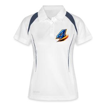 Équipe de défenseurs numéro 4 de football - Polo respirant Femme - blanc/marine - Devant