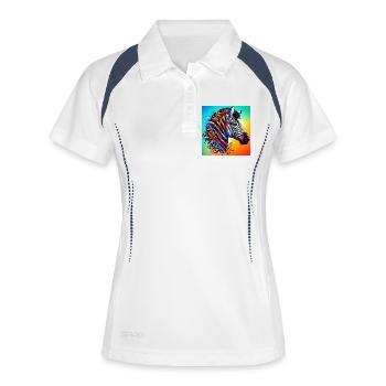 zebra - Women's Polo breathable - white/navy - Front
