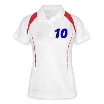 10. 10 YEARS. 10th ANNIVERSARY. 10 YEAR ANNIVERSARY. - Women's Polo breathable - white/navy - Front