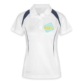 Le basilic comme passe-temps - Polo respirant Femme - blanc/marine - Devant