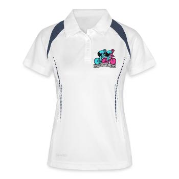 Le dessin technique, c’est mon langage de l’amour qui tourne - Polo respirant Femme - blanc/marine - Devant
