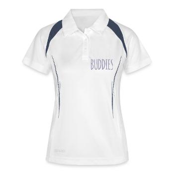 Amis de voyage - Polo respirant Femme - blanc/marine - Devant