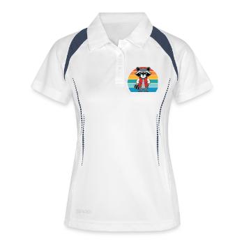 Raton laveur rétro coquin pour les amateurs de ratons laveurs - Polo respirant Femme - blanc/marine - Devant