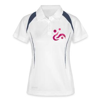 Yoga design_38 - Women's Polo breathable - white/navy - Front