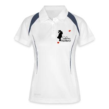 Schöne Ostern Schweiz - Frauen Polo atmungsaktiv - Weiß/Navy - Vorne