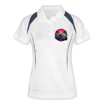 JDM Auto Japanisches Retro-Autorennen Drift-Legende - Frauen Polo atmungsaktiv - Weiß/Navy - Vorne