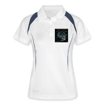 Art du diagramme de phrénologie du crâne - Polo respirant Femme - blanc/marine - Devant
