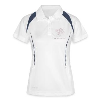 The Blossom Watcher - Illustrations de la saison Spring Snow UK - Polo respirant Femme - blanc/marine - Devant