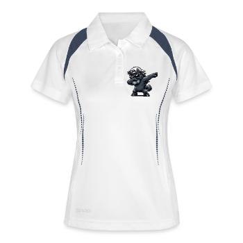 Cheval de dabing - Polo respirant Femme - blanc/marine - Devant