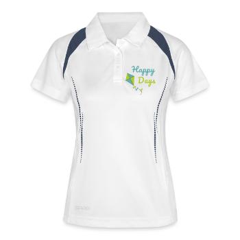 Happy Days Kite Cute Summer Vibes Design - Frauen Polo atmungsaktiv - Weiß/Navy - Vorne