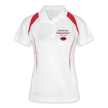Keine Lieblingskinder heute – Muttertag Spruch - Frauen Polo atmungsaktiv - Weiß/Navy - Vorne