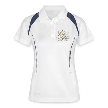 Blumen - Frauen Polo atmungsaktiv - Weiß/Navy - Vorne