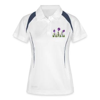 Fleur - Polo respirant Femme - blanc/marine - Devant