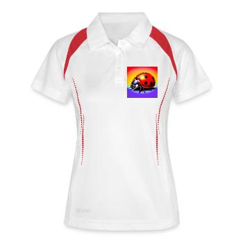 Marienkäfer - Frauen Polo atmungsaktiv - Weiß/Navy - Vorne