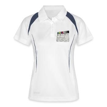 Cinematic Clapperboard Color Bars Retro Film - Women's Polo breathable - white/navy - Front