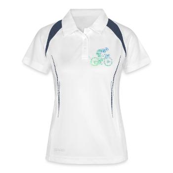 Gift idea for a road bike with road bike - Women's Polo breathable - white/navy - Front