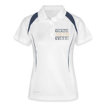 Jubiläum 1976 – 50 Jahre - Frauen Polo atmungsaktiv - Weiß/Navy - Vorne