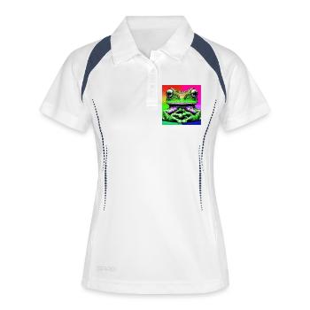 grenouille - Polo respirant Femme - blanc/marine - Devant