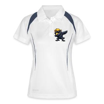 Dabbing Raven - Frauen Polo atmungsaktiv - Weiß/Navy - Vorne