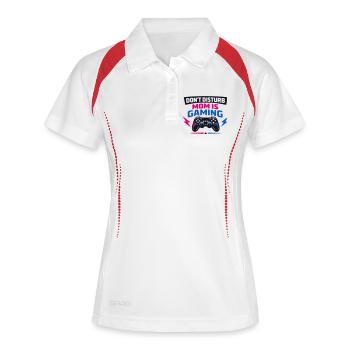 Nicht stören, Mama spielt Gaming - Frauen Polo atmungsaktiv - Weiß/Navy - Vorne