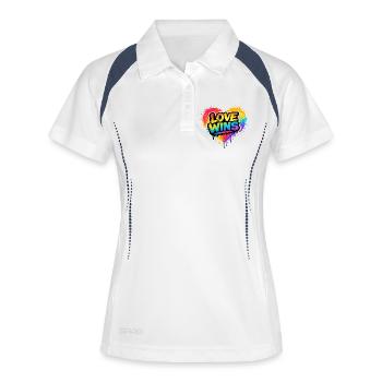 Love Wins Rainbow Statement for Pride - Women's Polo breathable - white/navy - Front