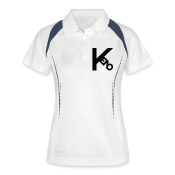 Keno schwarz - Frauen Polo atmungsaktiv - Weiß/Navy - Vorne