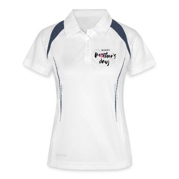 Bonne chemise de la fête des mères - Polo respirant Femme - blanc/marine - Devant