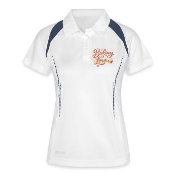 Baking is Love Backen Spruch Design - Frauen Polo atmungsaktiv - Weiß/Navy - Vorne