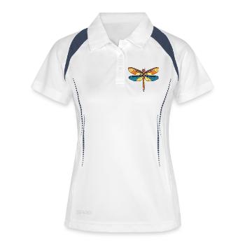 Cerf-volant Aile Solaire - Polo respirant Femme - blanc/marine - Devant
