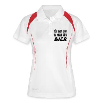 Bier - Frauen Polo atmungsaktiv - Weiß/Navy - Vorne