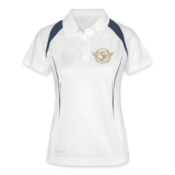 Taktische Hundeeinheit – Wüsteneinheit, Such- und Rettungseinheiten - Frauen Polo atmungsaktiv - Weiß/Navy - Vorne