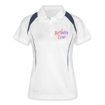 Birthday Crew - Frauen Polo atmungsaktiv - Weiß/Navy - Vorne