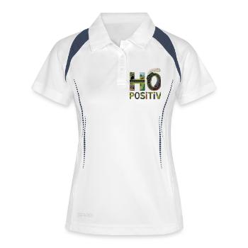 Eisenbahn Buchstaben Kunst - Frauen Polo atmungsaktiv - Weiß/Navy - Vorne
