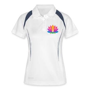 Glowing Lotus Flower Color Explosion - Women's Polo breathable - white/navy - Front