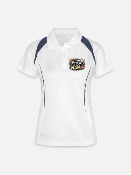 My Mind Is Loud – Vibrant Abstract Typography - Women's Polo breathable - white/navy