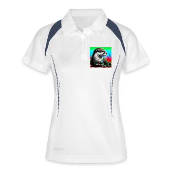 Otter - Frauen Polo atmungsaktiv - Weiß/Navy - Vorne
