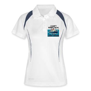 I can't stay calm, it's my first K - Women's Polo breathable - white/navy - Front
