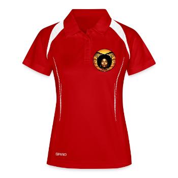 Afro portrait in sunset safari - Women's Polo breathable - white/navy - Front