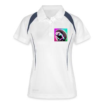 hérisson - Polo respirant Femme - blanc/marine - Devant