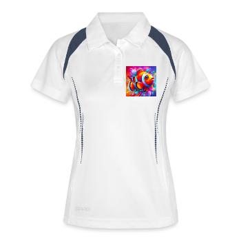 Poisson-clown - Polo respirant Femme - blanc/marine - Devant