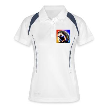 hérisson - Polo respirant Femme - blanc/marine - Devant