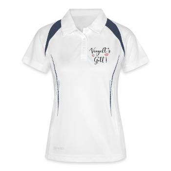 Christian, Dieu merci. - Polo respirant Femme - blanc/marine - Devant