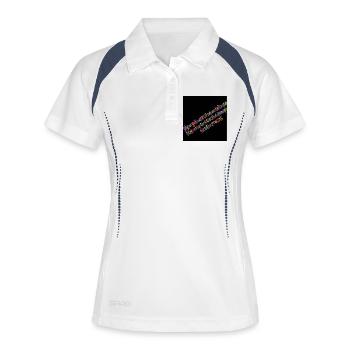 Typographie arc-en-ciel sur fond noir - Polo respirant Femme - blanc/marine - Devant