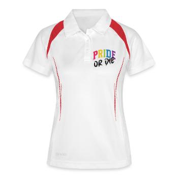 Mois de la Fierté LGBT - Fierté ou Mort - Polo respirant Femme - blanc/marine - Devant