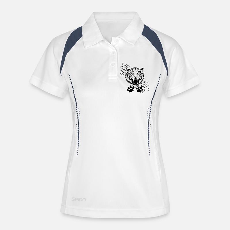 Arched Shadows and Tiger - Women's Polo breathable - white/navy