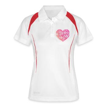 Thailand Herz - Frauen Polo atmungsaktiv - Weiß/Navy - Vorne