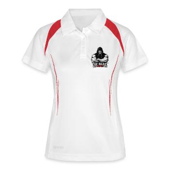 Beast erwacht mit Kapuzenkraft - Frauen Polo atmungsaktiv - Weiß/Navy - Vorne