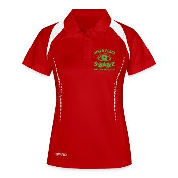 Inner Peace Body Mind Soul Auge - Polo respirant Femme - blanc/marine - Devant
