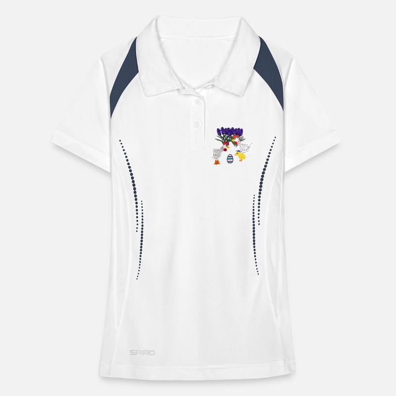 Spring Chickens with Easter Egg Chicken Chicks Women's Polo breathable