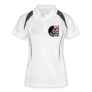 Vintage 1975 - Frauen Polo atmungsaktiv - Weiß/Navy - Vorne